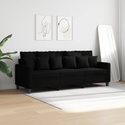 vidaXL Driezitsbank 180 cm stof zwart