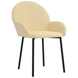 vidaXL Eetkamerstoelen 2 st fluweel crèmekleurig
