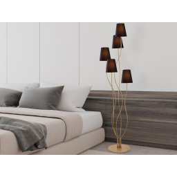 Staande lamp BONOBO 5 lampen zwart/goud