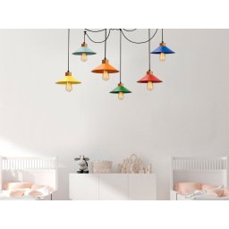Hanglamp SOOTY 6 lampen multi kleuren