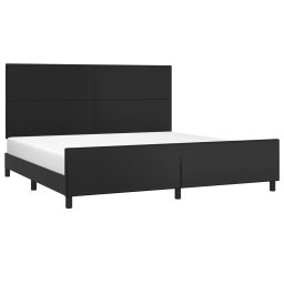 vidaXL Bedframe met hoofdeinde kunstleer zwart 200x200 cm