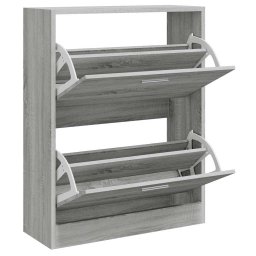 vidaXL Schoenenkast 63x24x81 cm bewerkt hout grijs sonoma