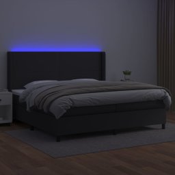 vidaXL Boxspring met matras en LED kunstleer zwart 200x200 cm