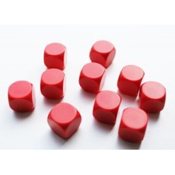 Blanco Dobbelstenen 16mm - Rood (10 stuks)