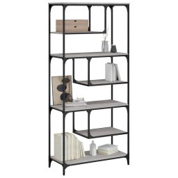 vidaXL Boekenkast 81x36x176 cm bewerkt hout grijs sonoma eikenkleurig