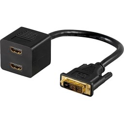 DVI-D Dual Link (m) - 2x HDMI (v) splitter - 0,10 meter