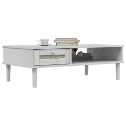 vidaXL Salontafel SENJA 100x55x33 cm rattan-look massief hout wit