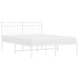 vidaXL Bedframe met hoofdbord metaal wit 140x200 cm