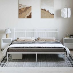 vidaXL Bedframe met hoofdbord metaal wit 183x213 cm