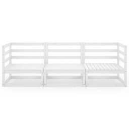 vidaXL Tuinbank 3-zits massief grenenhout wit