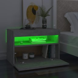 vidaXL Nachtkastjes 2 st met LED-verlichting 60x35x40 cm betongrijs