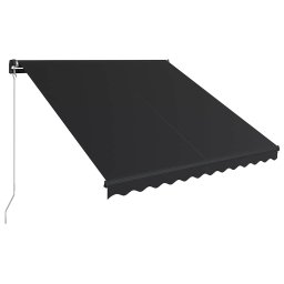 vidaXL Handmatig knikarmscherm met solar LED 3,5 x 2,5 m Antraciet