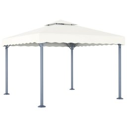 vidaXL Prieel met LED-lichtslinger 300x300 cm aluminium crèmekleurig