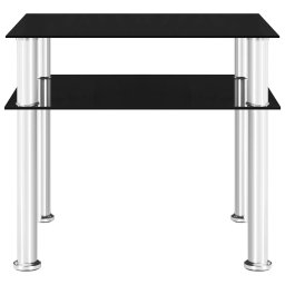 vidaXL Bijzettafel 45x50x45 cm gehard glas zwart
