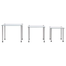 vidaXL 3-delige Tafeltjesset gehard glas transparant
