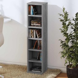 vidaXL Cd-kast 21x20x88 cm bewerkt hout grijs sonoma eikenkleurig