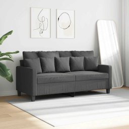 vidaXL Tweezitsbank 140 cm stof donkergrijs