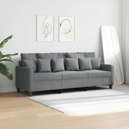 vidaXL Driezitsbank 180 cm stof lichtgrijs
