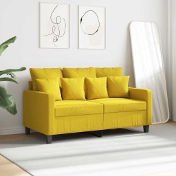vidaXL Tweezitsbank 120 cm stof lichtgeel