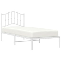 vidaXL Bedframe met hoofdbord metaal wit 90x190 cm