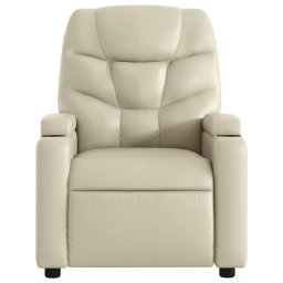 vidaXL Fauteuil verstelbaar kunstleer crèmekleurig