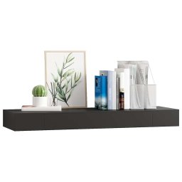 vidaXL Wandschap met lade zwevend 80x25x8 cm zwart