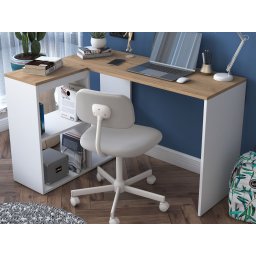 Hoekbureau HATTEM wit/eik