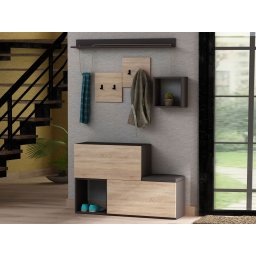 Vestiaire HOLDING 2 deuren eik/antraciet
