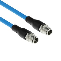 ACT SC4970 Industriële Sensor Kabel | M12X 8-Polig male - M12X 8-Polig male | Superflex | SF/UTP TPE Kabel | Afgeschermd | IP67 | Blauw | 1,5 meter
