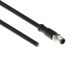 ACT SC3005 Industriële Sensorkabel | M8A 3-Polig Male naar Open End | Ultraflex Xtreme TPE kabel | Afgeschermd | IP67 | Zwart | 3 meter
