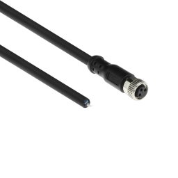 ACT SC3009 Industriële Sensorkabel | M8A 3-Polig Female naar Open End | Ultraflex Xtreme TPE kabel | Afgeschermd | IP67 | Zwart | 5 meter