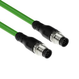 ACT SC3867 Industriële Sensorkabel | M12A 8-Polig Male naar M12A 8-Pins Male | Ultraflex TPE kabel | Afgeschermd | IP67 | Groen | 7,5 meter