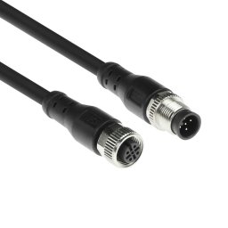 ACT SC3501 Industriële Sensorkabel | M12A 5-Polig Male naar M12A 5-Polig Female | Superflex Xtreme TPE kabel | Afgeschermd | IP67 | Zwart | 1,5 meter