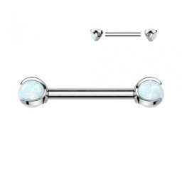 Piercing titanium natuursteen 1.6x12 - opalite