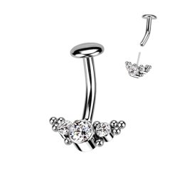 Piercing titanium Convex base cluster push in wit