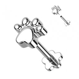 Piercing titanium pootje basic 1.2x8 - zilver
