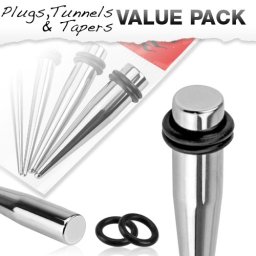 Taper recht voordeelset 4 pack assortiment groot - zilver