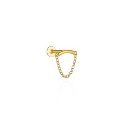 Piercing S.925 silver luxe hanger met enkele ketting 1.2x8 - goud