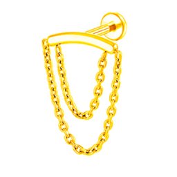 Piercing titanium luxe hanger dubbele ketting - goud