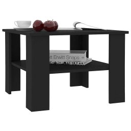 vidaXL Salontafel 60x60x42 cm bewerkt hout zwart