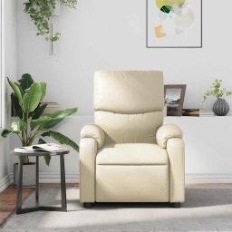 vidaXL Massagestoel verstelbaar kunstleer crème
