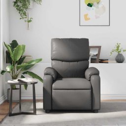vidaXL Massagestoel verstelbaar kunstleer grijs