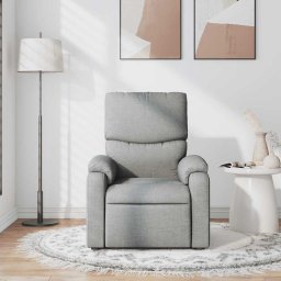 vidaXL Massagestoel verstelbaar stof lichtgrijs