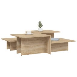 vidaXL Salontafels 2 st bewerkt hout sonoma eikenkleurig