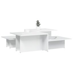 vidaXL Salontafels 2 st bewerkt hout hoogglans wit