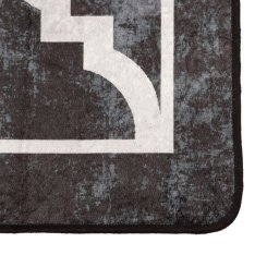 vidaXL Vloerkleed wasbaar 80x150 cm zwart en wit