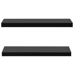 vidaXL Wandschappen zwevend 2 st 80x20x3,8 cm zwart