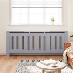 vidaXL Radiatorombouw 205 cm MDF grijs