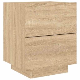 vidaXL Nachtkastje met LED-verlichting bewerkt hout sonoma eikenkleur