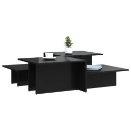 vidaXL Salontafels 2 st bewerkt hout hoogglans zwart